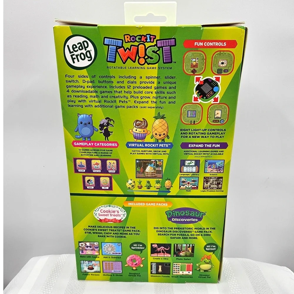 LeapFrog RockIt Twist Game Bundle Green Handheld Learning System 80-606098 NEW
